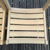 Solid beech chairs André Sornay