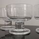 6 transparent cavalier cups thick vintage glass base 1970s