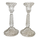 Pair of molded glass candlesticks - 1960s