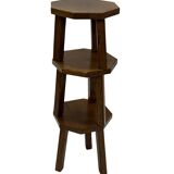 Tables d'appoint hexagonales brutalistes en chêne, années 1950, lot de 3