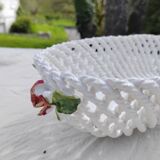 White woven ceramic planter mid-twentieth