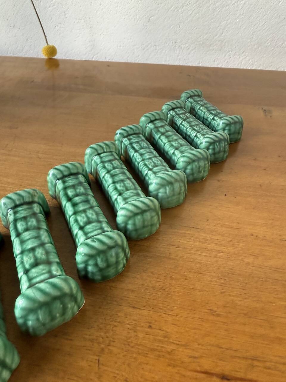 Vallauris green ceramic knife holder