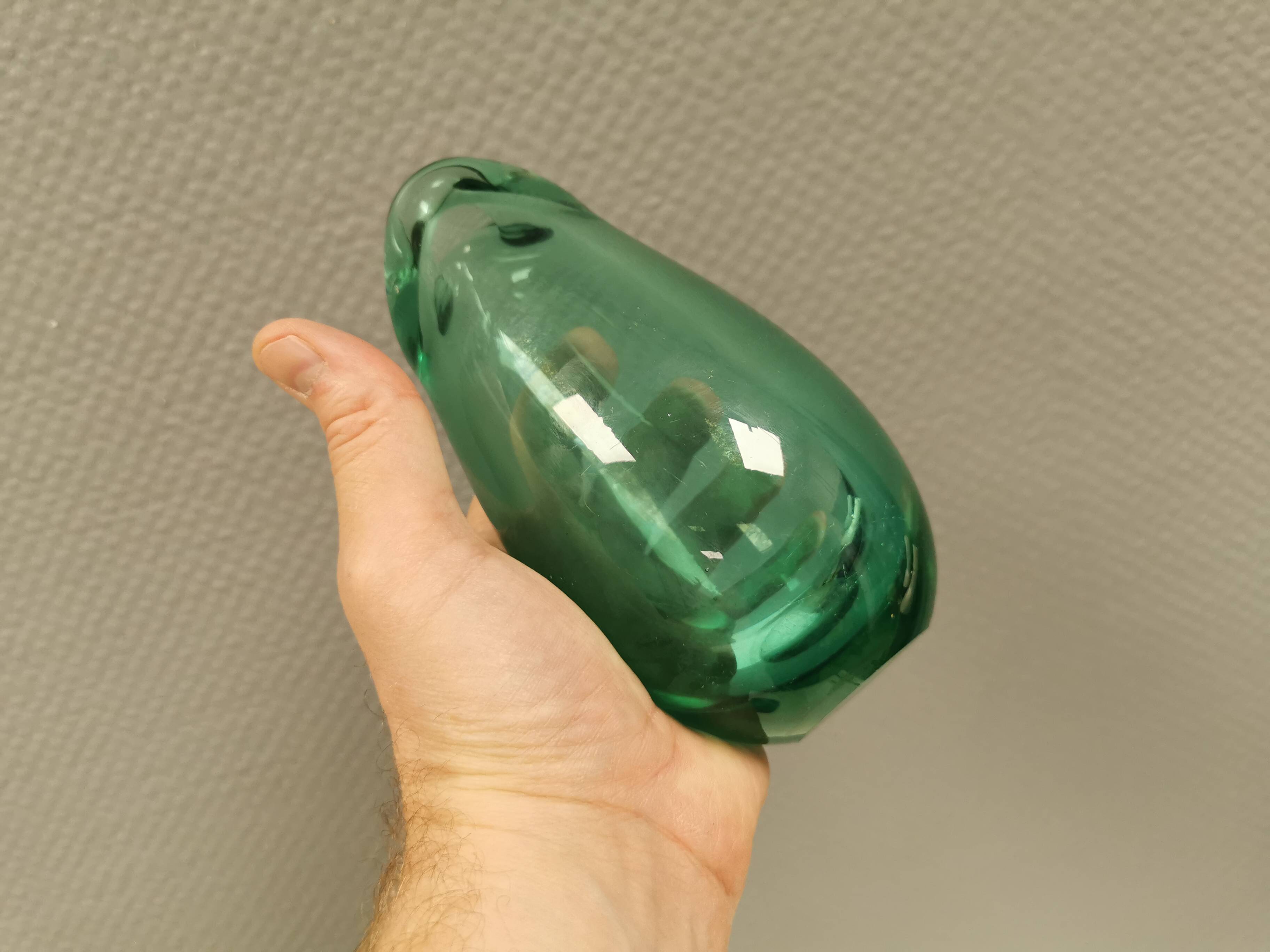 Extrêmement rare "torskemund/ cod mouth", vase - per lütken, holmegaard 1951