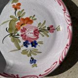 Sicilian plate pink hand-painted floral pattern