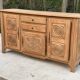 2-part Breton sideboard renovated in solid raw oak 200cm