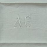Set of 17 old damasked towels and monogram ac