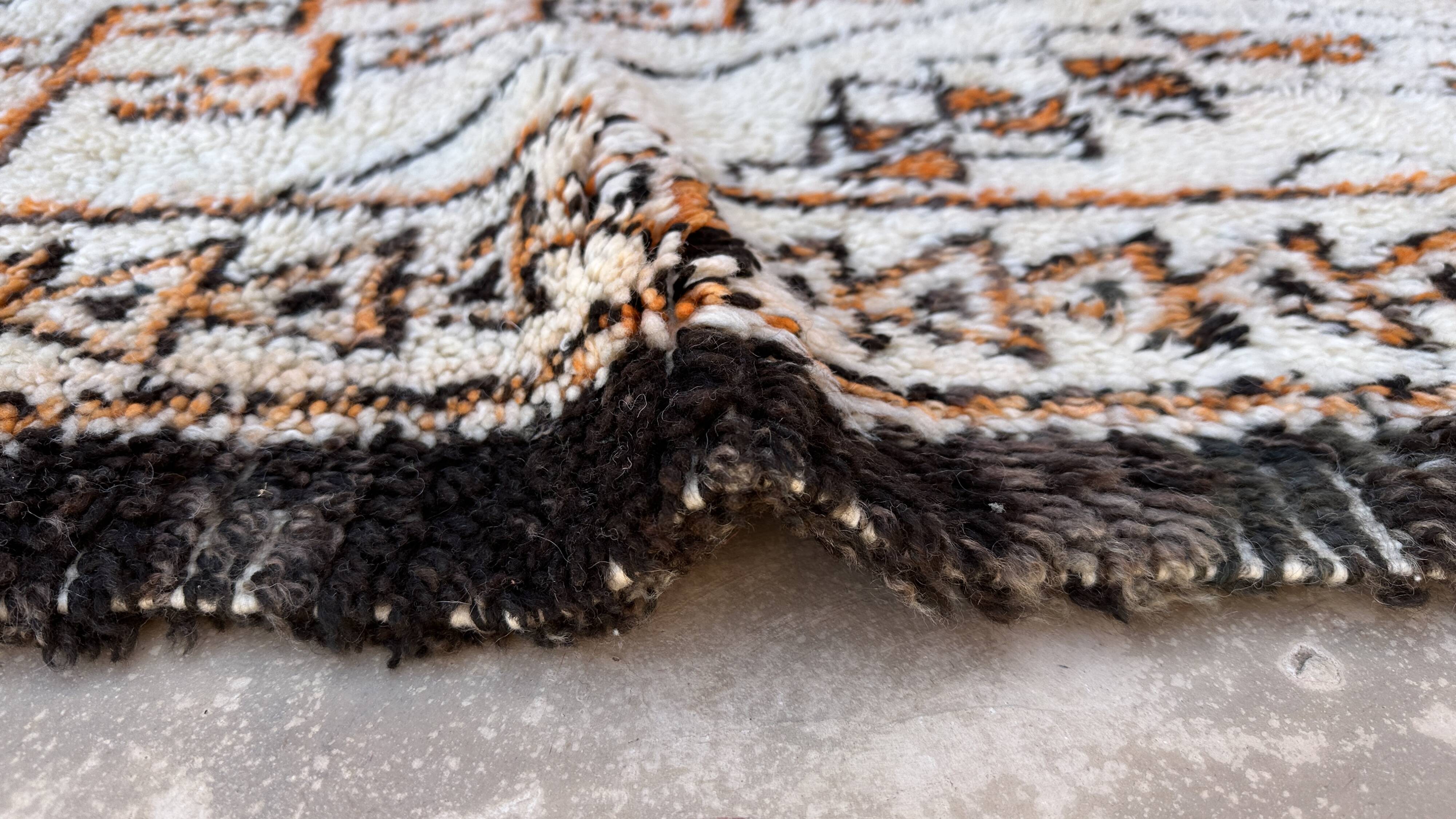 Beni Ourain Moroccan rug white - 190 x 338 cm