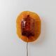 Orange Glass & Metal Wall Lamp Medaillon by Vitrika, 1960s Boho Vintage