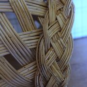 Large vintage woven wicker basket