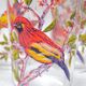 Lot de six gobelets oiseaux années 50