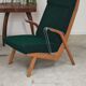 Paire de fauteuils ULUV bois et tissu vert bouclette