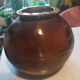 Antique brown glazed ceramic vase