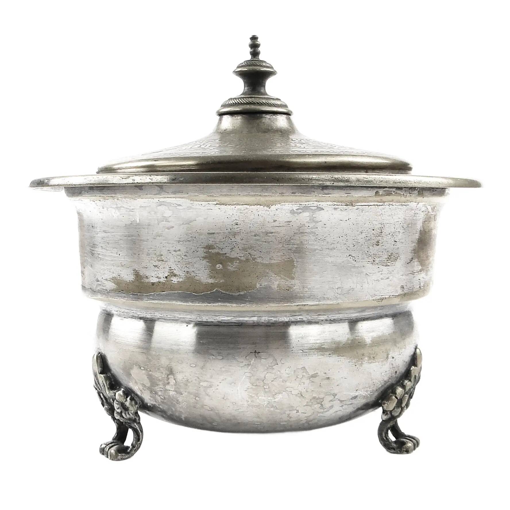 Eclectic caviar server, silver-plated brass, Henneberg Brothers, Poland, 19th century