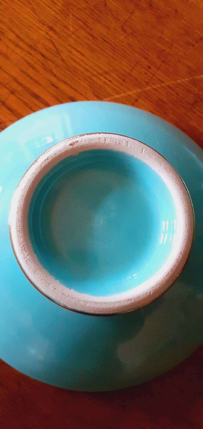 Magdalithe ceramic cup and dish from the 1950s