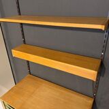 Vintage bookcase | Desk | With lighting | Kai Kristiansen | Wall shelves | Oak