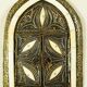 Mirror with oriental window in repelled brass, wood & bone