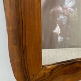 Vintage olive wood mirror in free form
