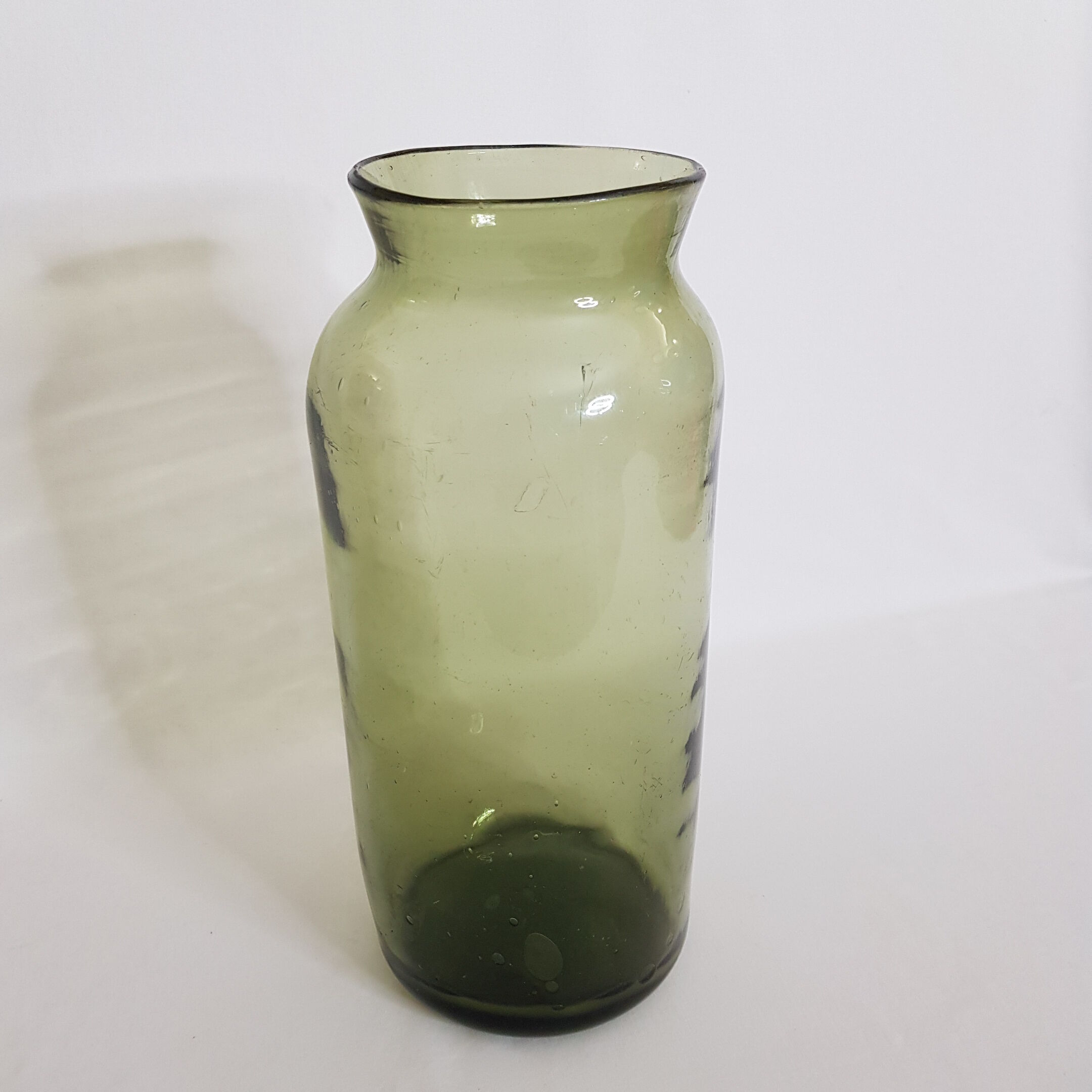 Blown and bubbled glass vase