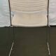 Set of 4 Italian Spilimbergo chairs in chromed steel and white plastic