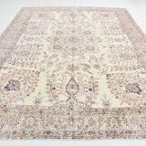 Soft Beige Floral Vintage Rug, One of a Kind Vintage Rug, 277x354 Cm