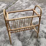 Rattan and bamboo magazine rack