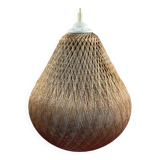 Vintage Scandinavian pear-shaped pendant light in synthetic wire.