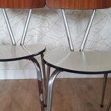 Set of 4 chairs in two-tone formica