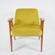 Resatored 366 armchair, designer J. Chierowski, 60s icon, yellow velvet