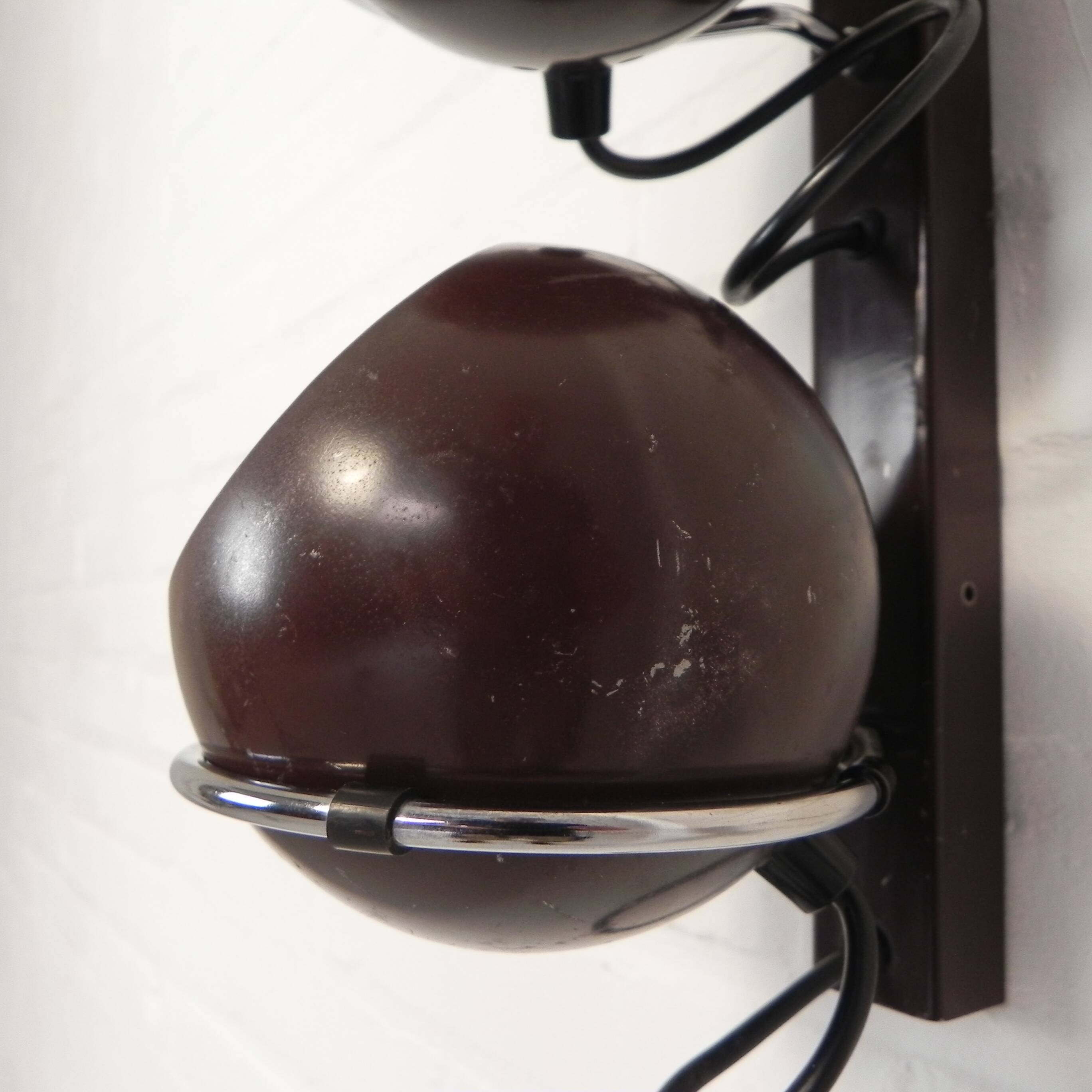 Gepo wall lamp with 3 globes, 1960s