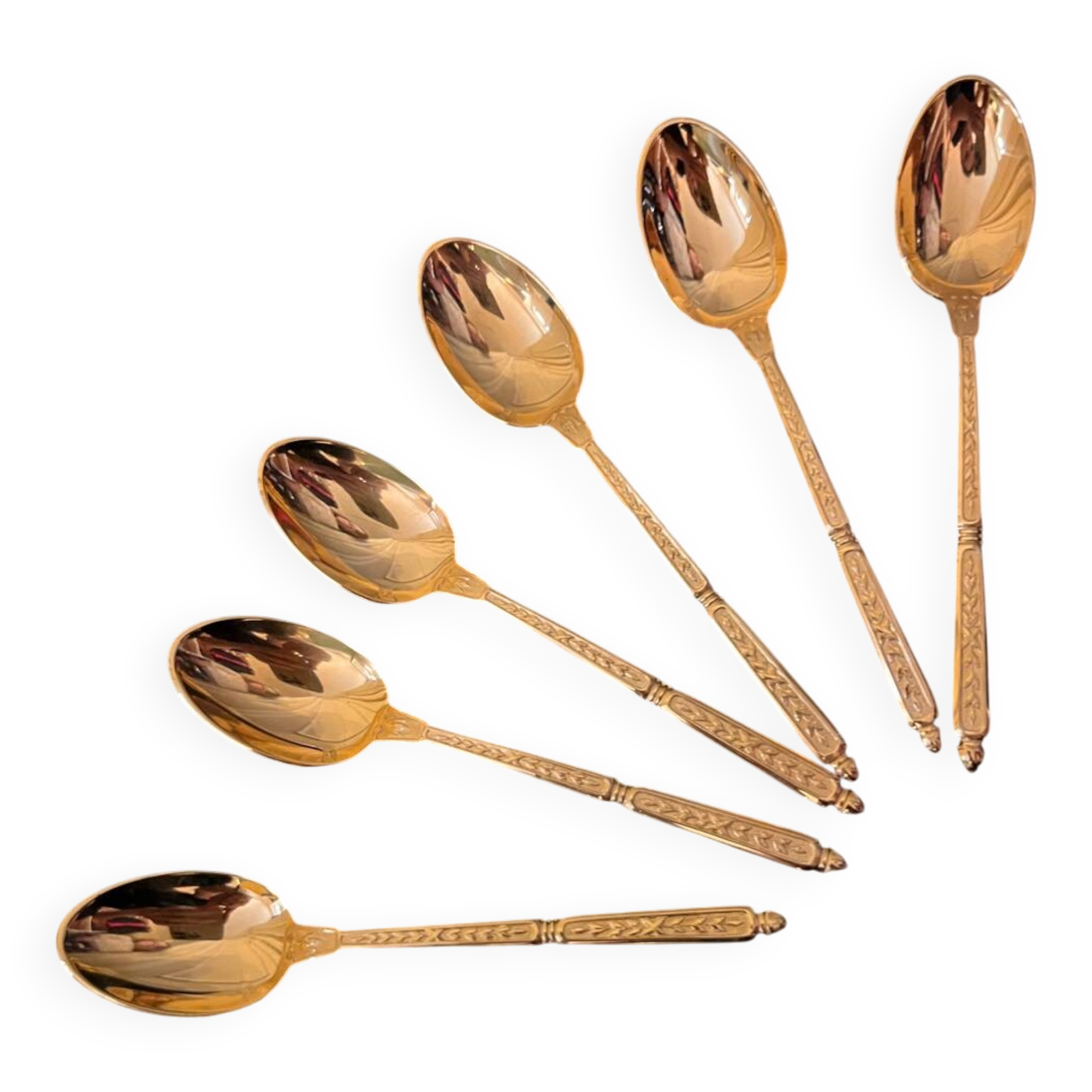 6 golden Alfénide moka spoons