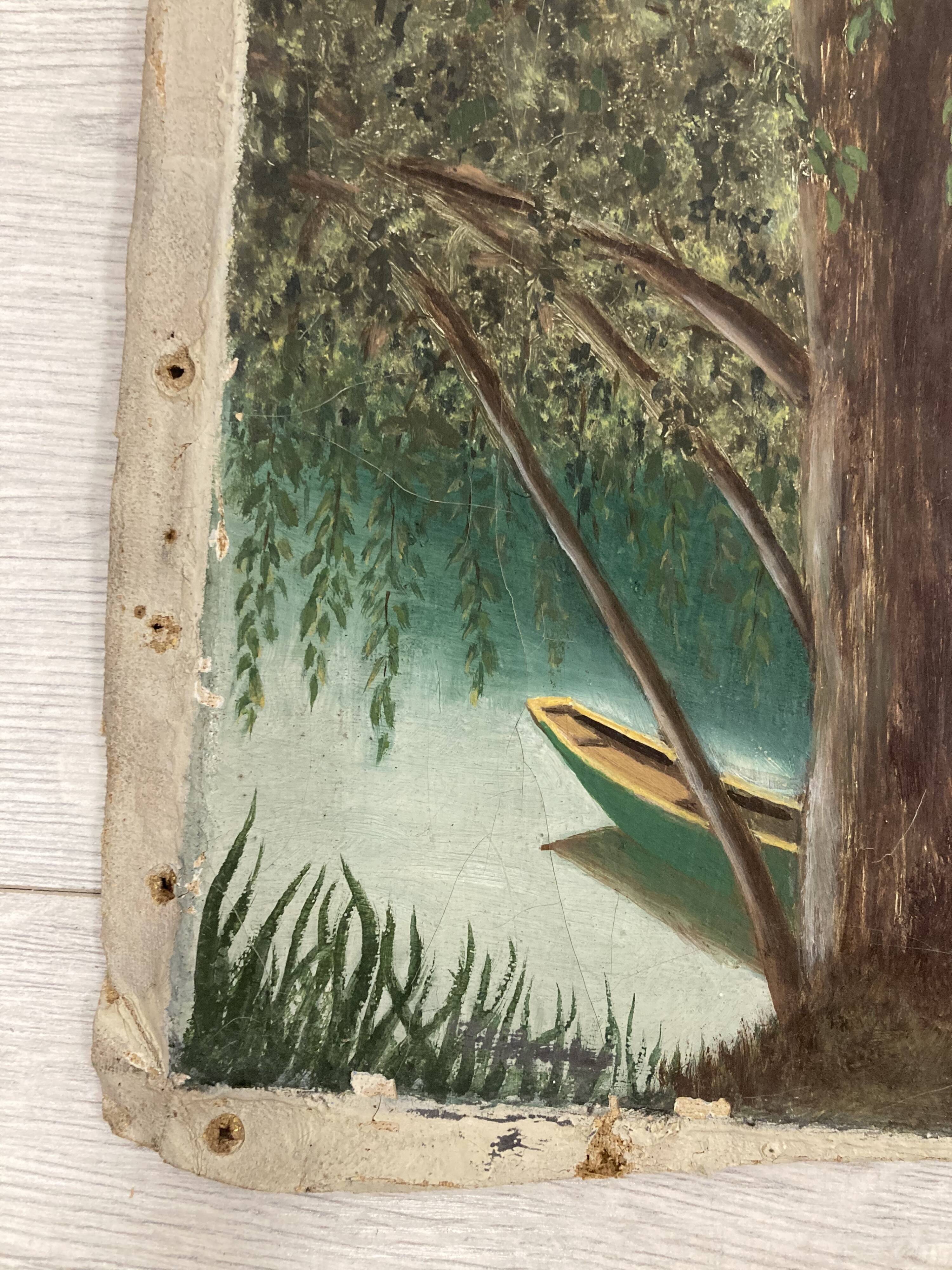 Landscape in oil on canvas signed