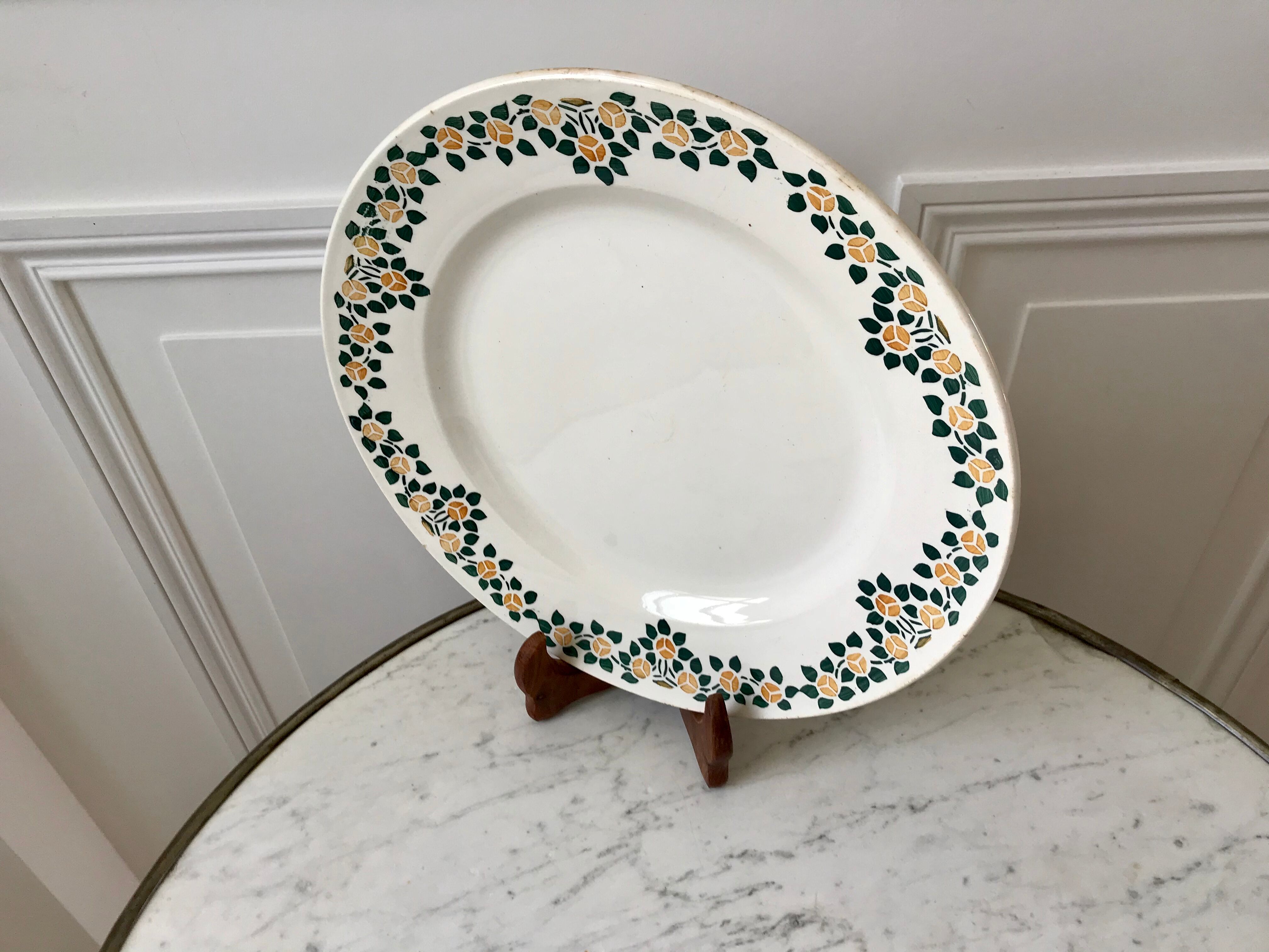 Round earthenware dish New Givors model "Rita" 30s