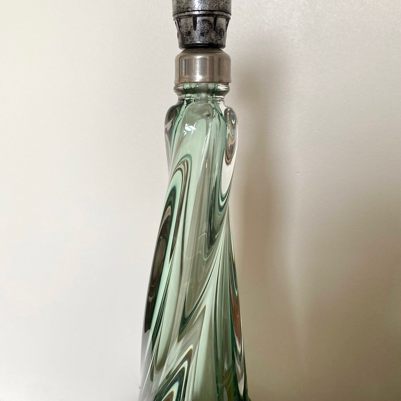 Dark green Val Saint Lambert lamp