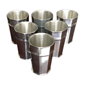 6 tasses en provenance d'un ancien stock étain à la rose