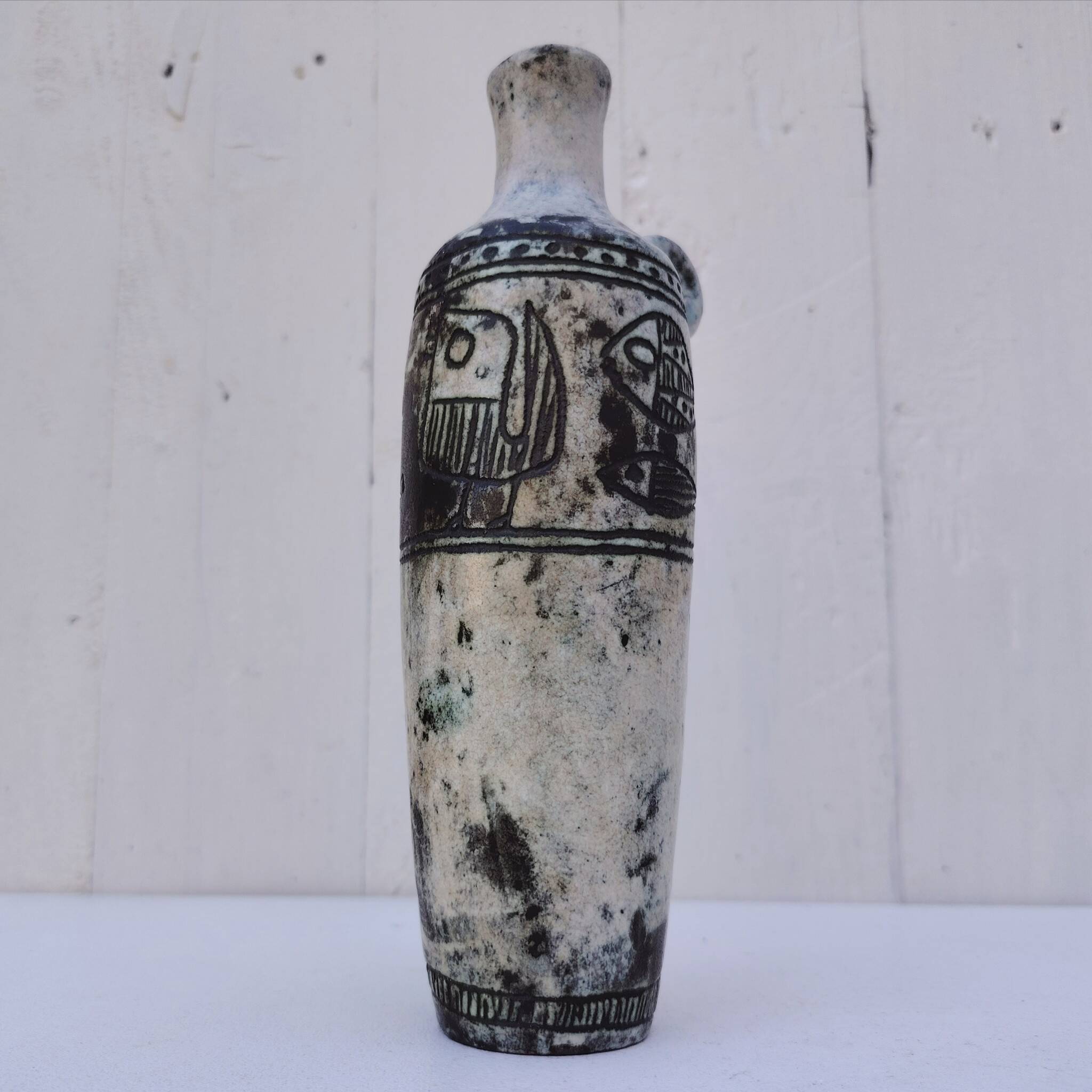 Amphora soliflore vase, ceramic by Jacques Blin