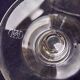 6 flower-engraved crystal stemmed glasses, aperitif or digestive, 1970s