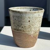 Set of 2 cups in Indonesian ceramic (brown & speckled glazed matte)