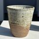 Set of 2 cups in Indonesian ceramic (brown & speckled glazed matte)