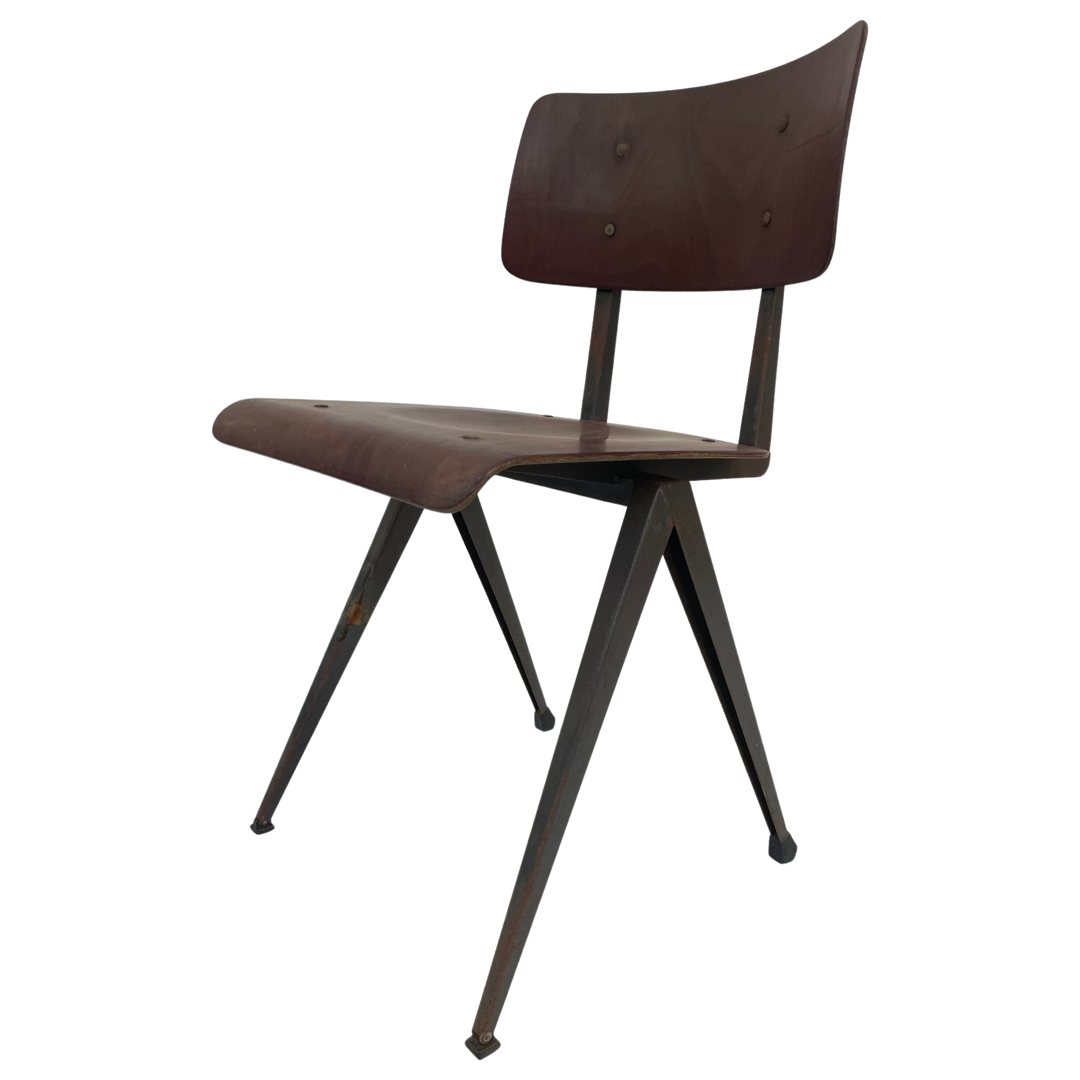 Chaise industrielle Galvanitas S16 Pagholz Pays-Bas 60's
