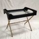 Table d'appoint vintage en laiton et cuir par Jacques Adnet 1950