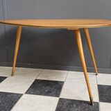 Table en bois en forme de rein des années 1960