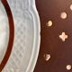 Set of 6 dessert plates in Berry porcelain – White and gold