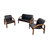 Design living room in black leather