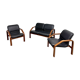 Salon design en cuir noir