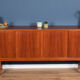 Teak 1960s mid century long Danish sideboard