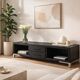 Wood and metal TV unit, solid oak, TV sideboard.
