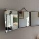 Vintage 1960s Arpin silver triptych barber mirror - 28 x 70 cm
