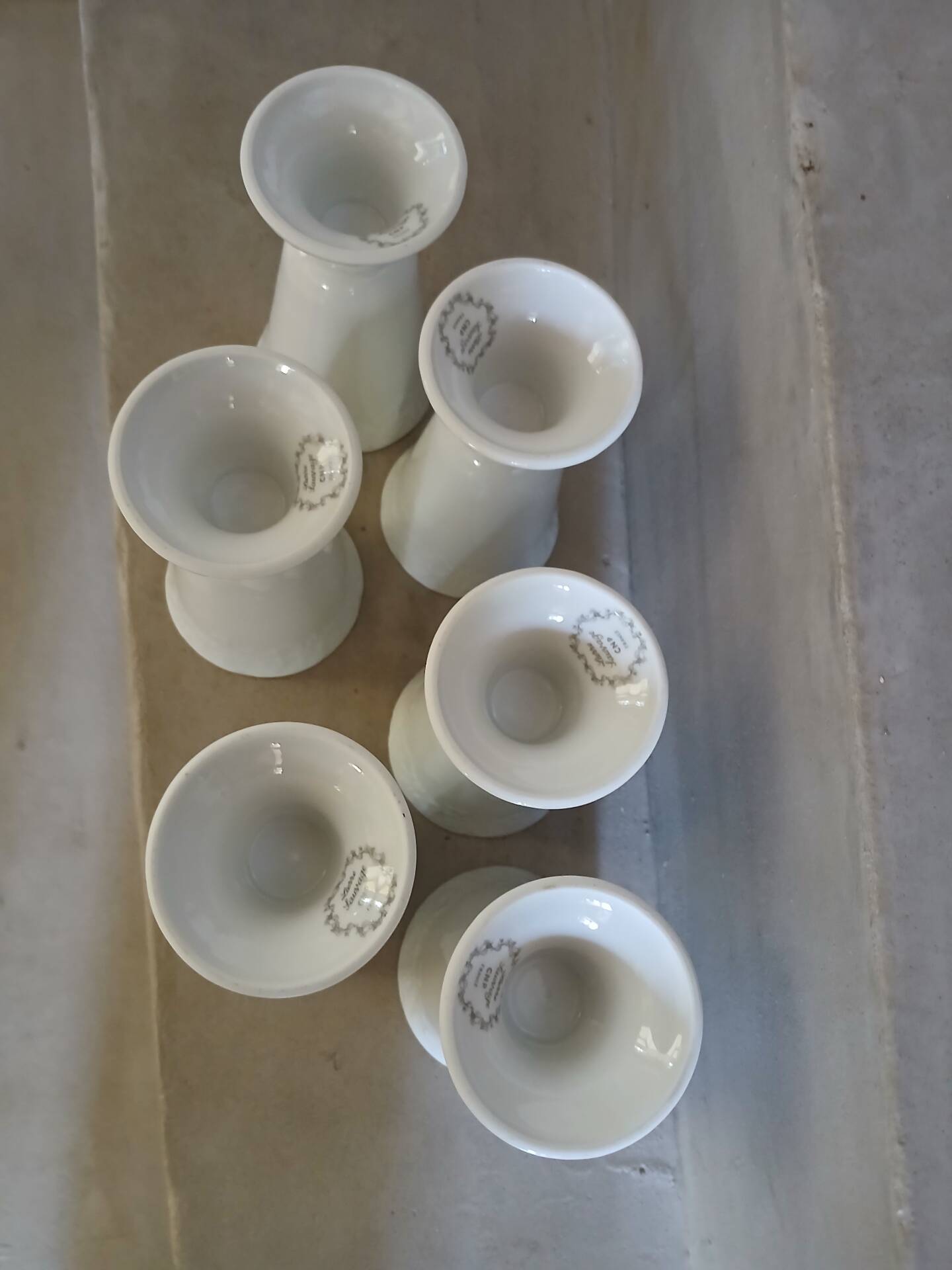 6 mazagrans/ mugs in white porcelain