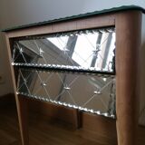 Art Deco style mirrored bedside table