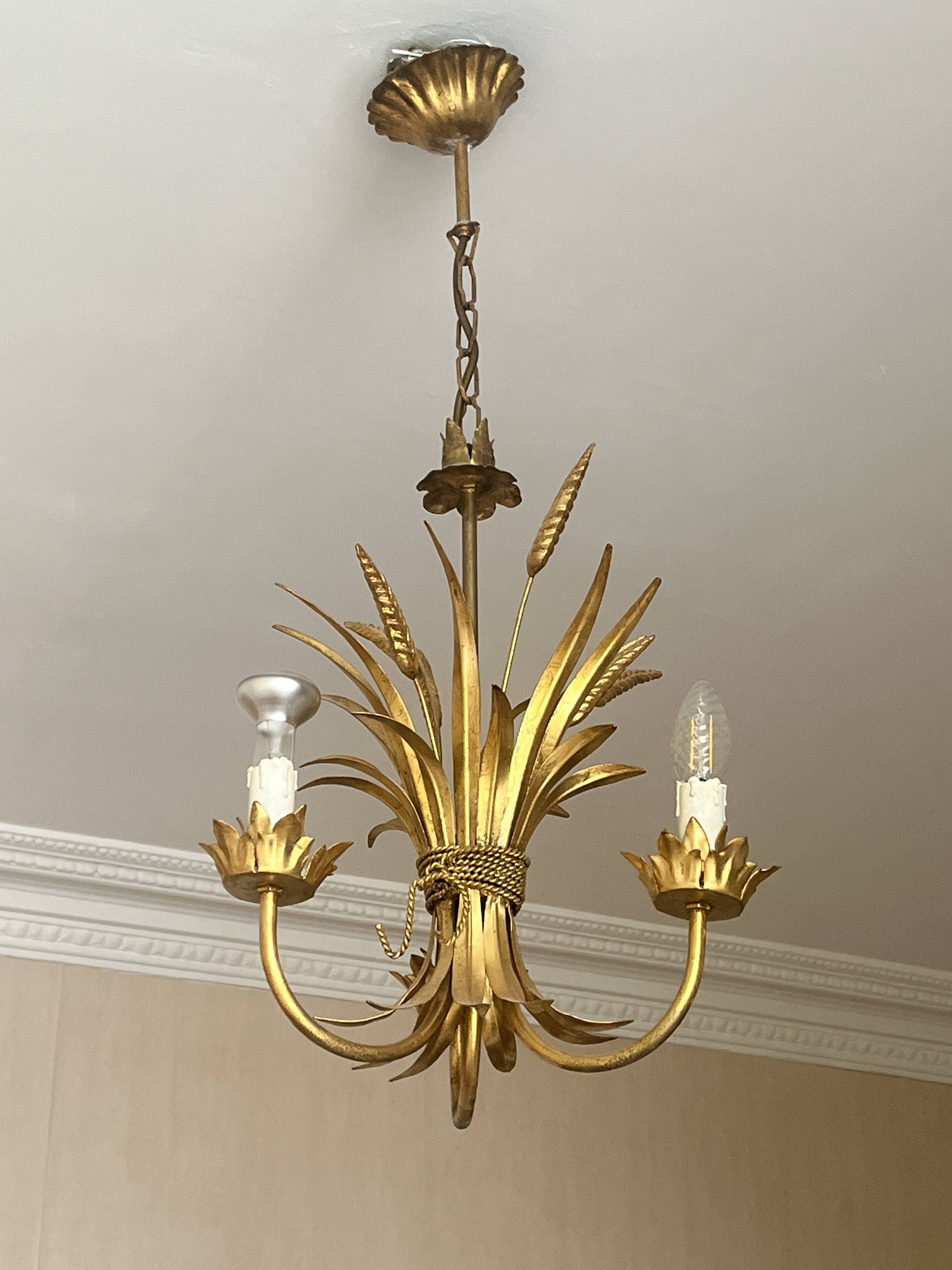 Lustre épis de blé style Hans Kögl - Hollywood Regency, années 70